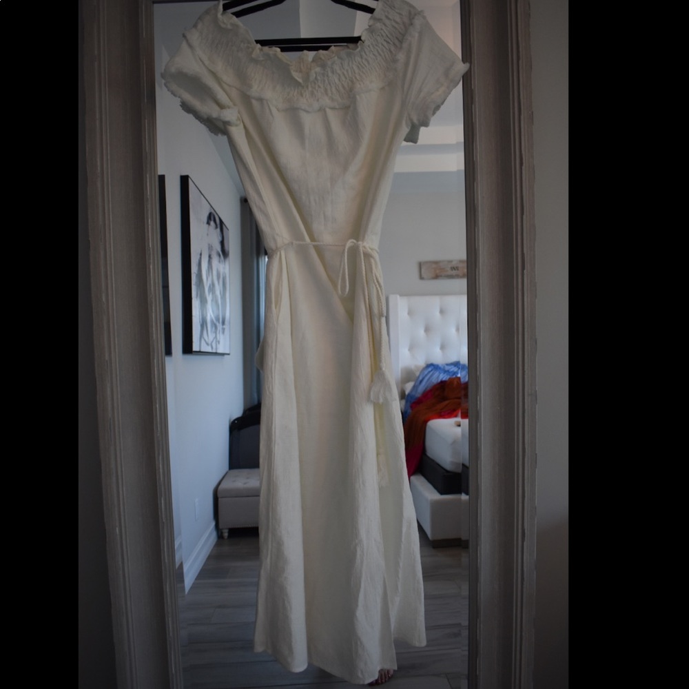 White Off Shoulder Summer Dress